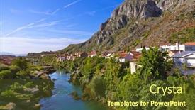  Presentation with bosnia - Slide set consisting of cityscape-of-mostar-bosnia background and a tawny brown colored foreground