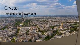  Presentation with traveling to paris - Cool new presentation theme with cityscape of paris france - travel backdrop and a light blue colored foreground