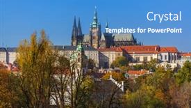  Presentation with prague - Presentation design enhanced with cityscape-of-prague-czech-republic background and a teal colored foreground