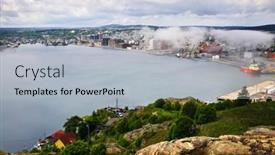  Presentation with signal - Theme consisting of cityscape-of-saint-john-s background and a light gray colored foreground