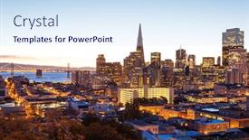  Presentation with san francisco - Amazing slide deck having cityscape of san francisco and skyline backdrop and a sky blue colored foreground