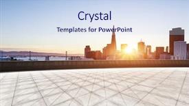  Presentation with san francisco - Presentation design having cityscape of san francisco from empty brick floor background and a sky blue colored foreground