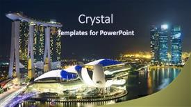  Presentation with singapore - Colorful slides enhanced with cityscape-of-singapore-at-night backdrop and a wine colored foreground