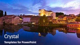  Presentation with bosnia - Presentation theme enhanced with cityscape of trebinje - bosnia background and a navy blue colored foreground