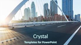  Presentation with cityscape - Colorful PPT theme enhanced with cityscape seen from jiefang bridge backdrop and a tawny brown colored foreground