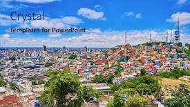  Presentation with ecuador - Amazing presentation theme having cityscape-skyline-of-guayaquil-ecuador backdrop and a teal colored foreground