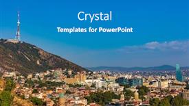  Presentation with skyline - PPT layouts with cityscape-skyline-of-tbilisi-georgia background and a gray colored foreground