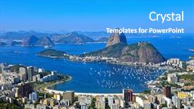  Presentation with mountain view - PPT layouts featuring cityscape the sugarloaf mountain atlantic background and a teal colored foreground