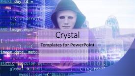  Presentation with cyber attack - Presentation theme enhanced with cityscape view concept of cyber background and a light blue colored foreground