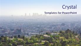  Presentation with los angeles - Slides enhanced with cityscape-with-scyscrapers-at-los background and a sky blue colored foreground