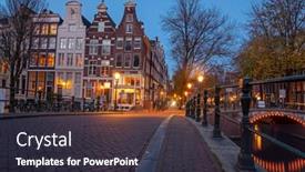  Presentation with amsterdam - Slide set consisting of cityscenic-at-the-keizersgracht background and a dark gray colored foreground