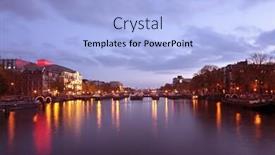  Presentation with amsterdam - Presentation theme enhanced with cityscenic-in-amsterdam-innercity background and a light blue colored foreground