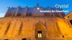  Presentation with history chartres cathedral - Presentation theme with ciutadella-menorca-cathedral-in-ciudadela background and a teal colored foreground