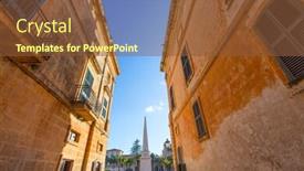  Presentation with jesus is born - Slide deck featuring ciutadella-menorca-placa-des-born background and a tawny brown colored foreground