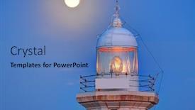  Presentation with shining - Presentation theme consisting of ciutadella-menorca-punta-nati-lighthouse background and a teal colored foreground