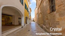  Presentation with arches - Cool new PPT theme with ciutadella menorca ses voltes arches backdrop and a  colored foreground