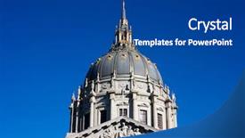 Presentation with san francisco - Colorful theme enhanced with civic - dome of san francisco city backdrop and a ocean colored foreground