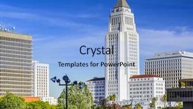  Presentation with downtown los angeles - Cool new presentation theme with civic - los angeles california usa downtown backdrop and a light blue colored foreground