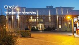  Presentation with city night - PPT theme consisting of civic - municipio meaning city hall background and a teal colored foreground