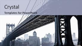  Presentation with new york - Cool new slide deck with civic - new york town manhattan bridge backdrop and a light blue colored foreground