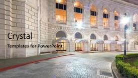  Presentation with san francisco chinatown - Beautiful presentation theme featuring civic - san francisco usa empty footpath backdrop and a mint green colored foreground