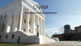  Presentation with statehouse - PPT theme featuring civic - virginia statehouse capitol building background and a light blue colored foreground