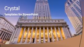  Presentation with united states - PPT theme featuring civic center district of new background and a teal colored foreground