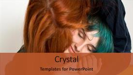  Presentation with full length portrait two men women brown sweater - Colorful presentation design enhanced with civil - portrait of two pretty lesbian backdrop and a red colored foreground