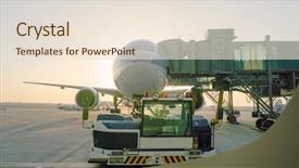  Presentation with international - Colorful PPT layouts enhanced with civil aviation - aircraft stand on the tarmac backdrop and a lemonade colored foreground