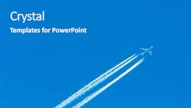  Presentation with aviation - Amazing PPT theme having civil aviation - plane with contrails backdrop and a gray colored foreground