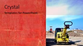  Presentation with construction red - PPT layouts having civil construction mechanical equipment background and a  colored foreground