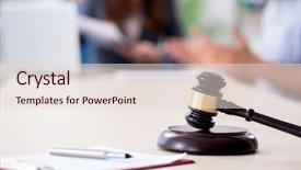  Presentation with lawyer client meeting - Presentation design enhanced with civil defense - female lawyer meeting with his background and a lemonade colored foreground