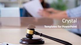  Presentation with lawyer client meeting - PPT layouts consisting of civil defense - female lawyer meeting with his background and a coral colored foreground