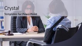  Presentation with lawyer - Beautiful PPT layouts featuring civil defense - injured employee visiting lawyer backdrop and a light gray colored foreground
