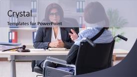  Presentation with lawyer - Beautiful theme featuring civil defense - injured employee visiting lawyer backdrop and a  colored foreground