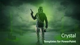  Presentation with rockets and space ships - Presentation with civil defense - masked unrecognizable guard background and a ocean colored foreground