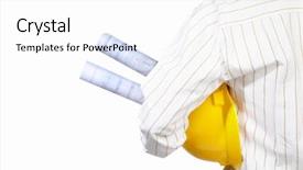  Presentation with civil engineer - Audience pleasing theme consisting of civil engineer body part backdrop and a  colored foreground