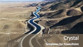  Presentation with civil engineering water - Beautiful presentation featuring civil engineering - aerial view of water carrying backdrop and a violet colored foreground