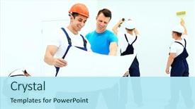  Presentation with civil engineering - Amazing PPT layouts having civil engineering - architect and client discussing backdrop and a cool aqua colored foreground