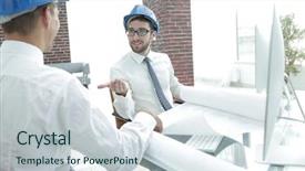  Presentation with project - Beautiful slide deck featuring civil engineering - architect and engineer considering backdrop and a lemonade colored foreground