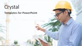  Presentation with computer engineering - Audience pleasing presentation design consisting of civil engineering - asian indian engineer looking backdrop and a white colored foreground