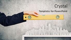  Presentation with measuring - Slides consisting of civil engineering - close up of female hand background and a soft green colored foreground