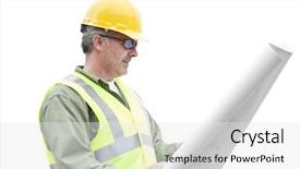  Presentation with civil contractor - PPT layouts having civil engineering - construction contractor isolated on white background and a white colored foreground