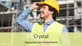  Presentation with floor plan - PPT theme consisting of civil engineering - construction engineer studying floor plan background and a blonde colored foreground