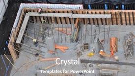  Presentation with civil engineering - Amazing PPT layouts having civil engineering - construction site backdrop and a gray colored foreground