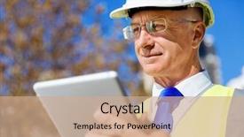  Presentation with civil engineering - PPT layouts featuring civil engineering - engineer builder at construction site background and a coral colored foreground