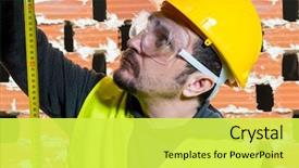  Presentation with start construction - Amazing theme having civil engineering - engineer do it yourself man backdrop and a yellow colored foreground