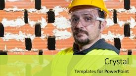  Presentation with start construction - PPT layouts consisting of civil engineering - engineer do it yourself man background and a yellow colored foreground