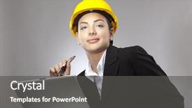  Presentation with architect - Audience pleasing presentation theme consisting of civil engineering - female architect with yellow safety backdrop and a dark gray colored foreground