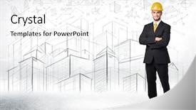  Presentation with civil engineering - Amazing presentation having civil engineering - handsome construction specialist with city backdrop and a white colored foreground